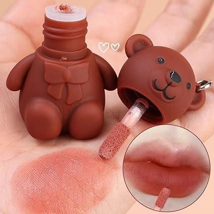 2 in 1 Keychain Bear Matte Lipstick (Pack of 2, Assorted)