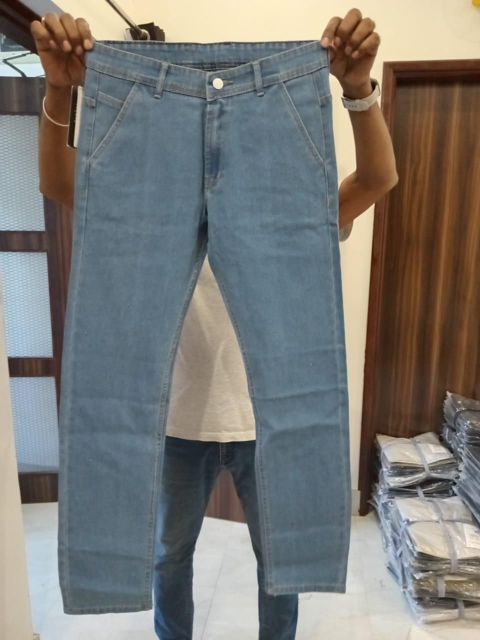 Mens Casual Denim Solid Jeans