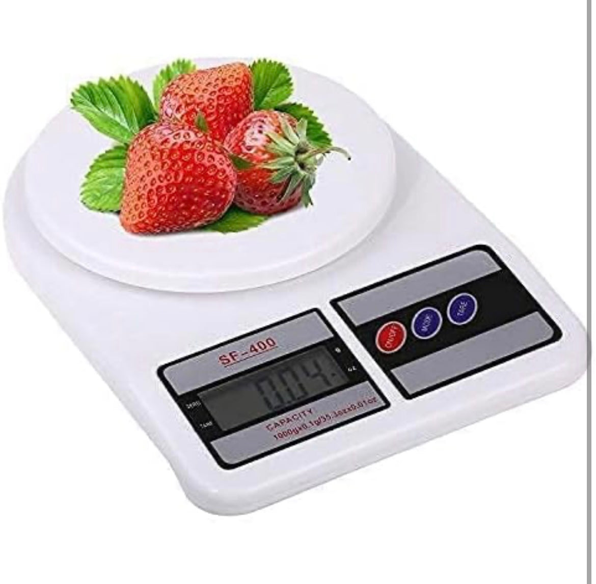 New Digital Kitchen Weighing Scale Portable Weighting Machine For Home Food Weight Machine Lcd Black Display Measuring Cooking Vegetable Fruit Food Weighing Machine (10 Kg_White)