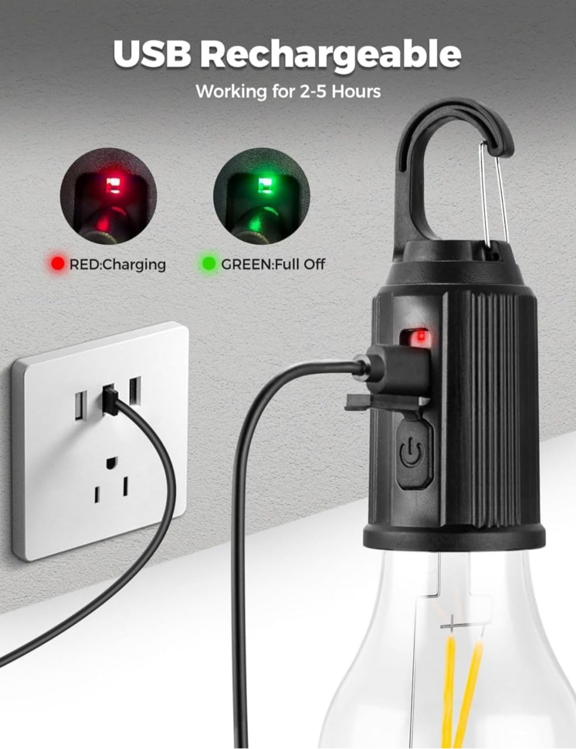 Rechargeable Camping Lights, Waterproof LED Bulb..