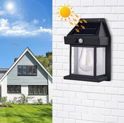 Solar Wall Lights Outdoor Motion Sensor Auto Chargeable Exterior LED Sconce Front Porch Security Lamps waterproof for Patio Garden.