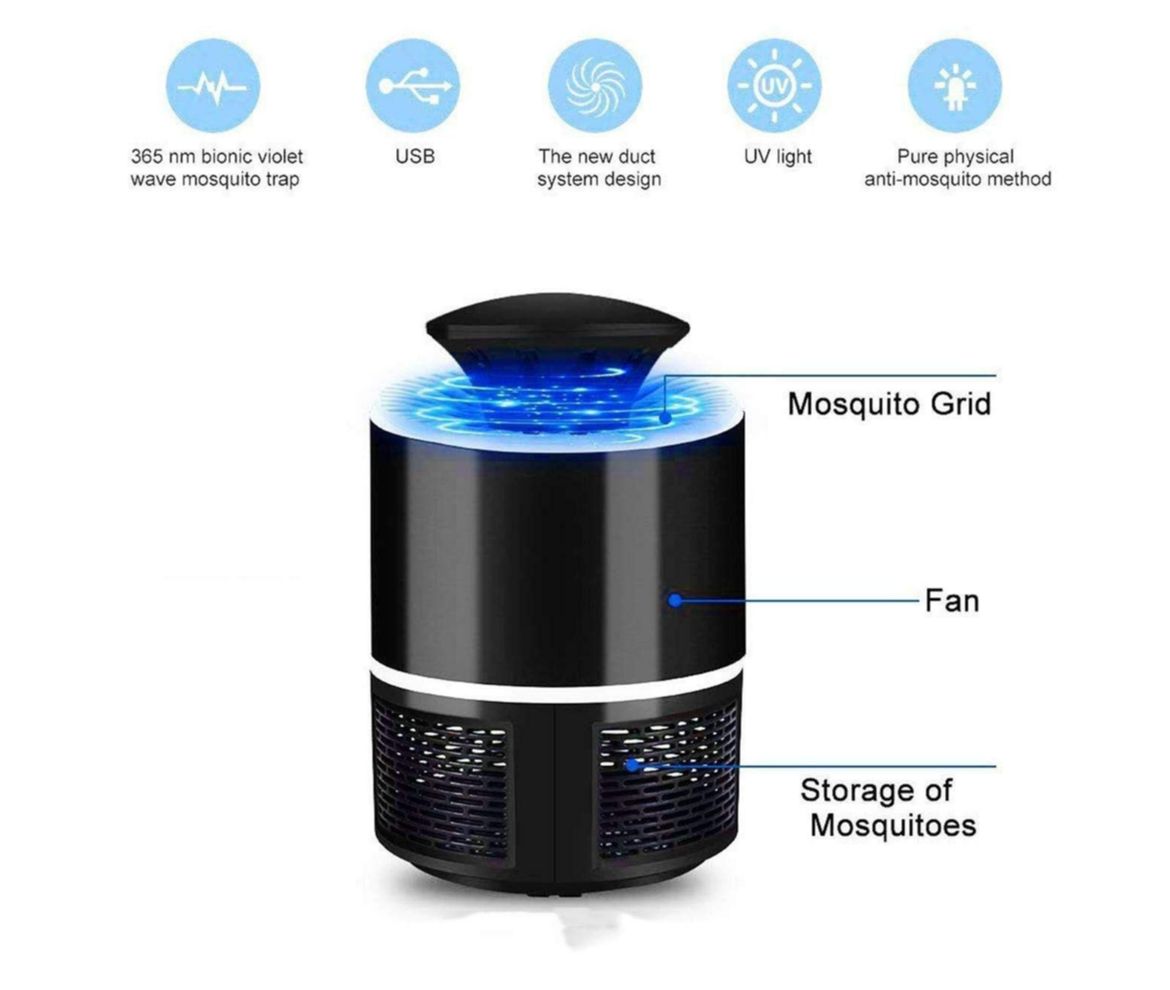 Household Mosquito Killer Lamp Inhalation Mosquito Lamp Electric Flies Zapper LED Lamp Strong Suction Fan USB Powered