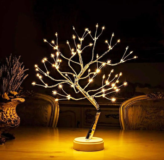 Bonsai Led Desk Tree Lamp, Desk Table Decor Fairy LED Lights for Home,Bedroom, Indoor,Wedding Party,Decoration Touch Switch Battery Powered or USB Adapter (Fairy Tree Lamp)