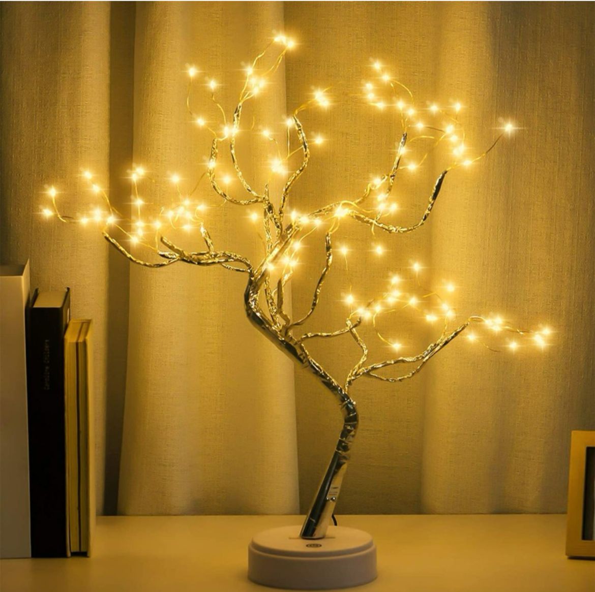 Bonsai Led Desk Tree Lamp, Desk Table Decor Fairy LED Lights for Home,Bedroom, Indoor,Wedding Party,Decoration Touch Switch Battery Powered or USB Adapter (Fairy Tree Lamp)