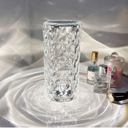 Crystal Lamp, Color Changing Rose Crystal Diamond Table Lamp, USB Rechargeable Led Strip Lighting Touch Bedside Lamp Night Light with Remote Control